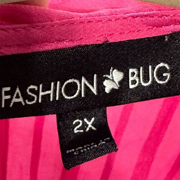 Fashion Bug Sheer Pink Ruffle Blouse 2X Whimsigoth Romantic Fairycore Tie Front - Picture 2 of 8